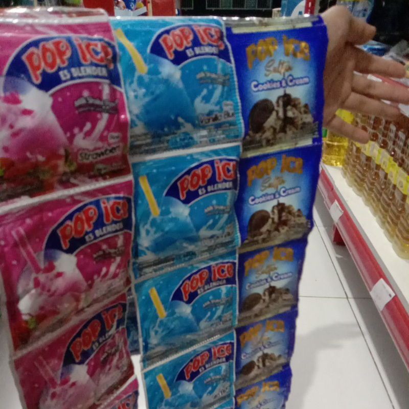 

POP ICE VANILA BLUE STRAWBERRY COOKIES AND CREAM ECER 1 saset