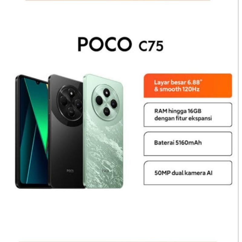 HP XIAOMI POCO C75 8/256 GB - POCO C75 RAM 8GB ROM 256GB GARANSI RESMI