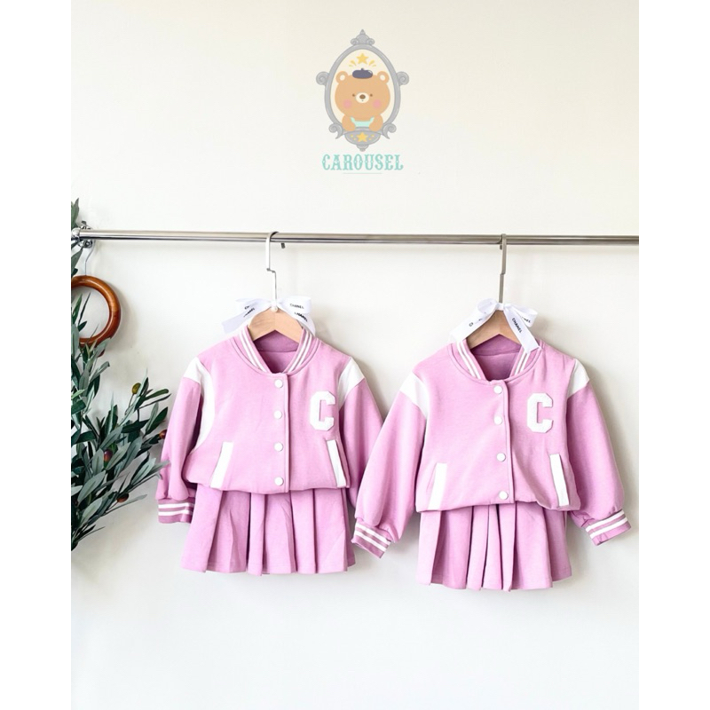 carouselkids  / oneset baseball jacket boober c / baseball jacket anak / setelan baseball anak