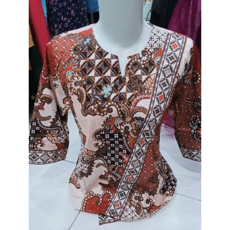 ATASAN BATIK BLOUSE BATIK KEMEJA BATIK LENGAN 3/4 DAN LENGAN PANJANG BAHAN KATUN STRETCH ADEM LEMBUT