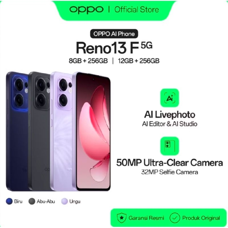 Oppo Reno 13F 5G 12/256 Baru segel Original Garansi Resmi Oppo Indonesia