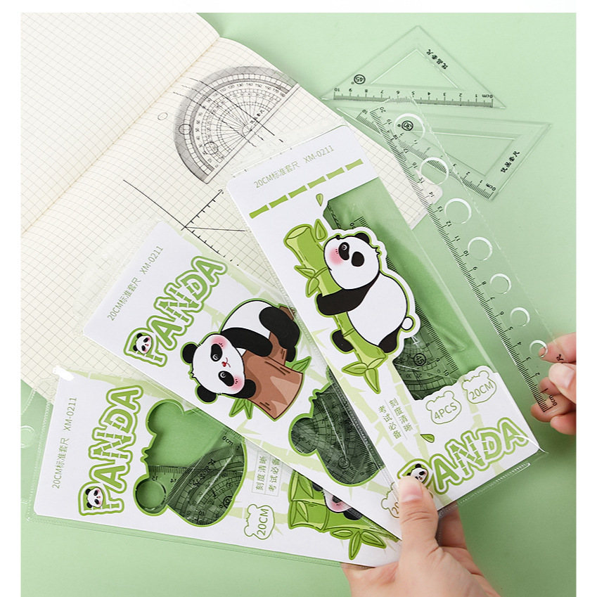 

Penggaris Set Lengkap isi 4 Pcs / Ruler Set 4 in 1 Cover Karakter Lucu