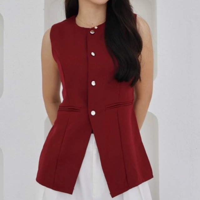 Klare vest top - atasan vest wanita - vest kancing wanita