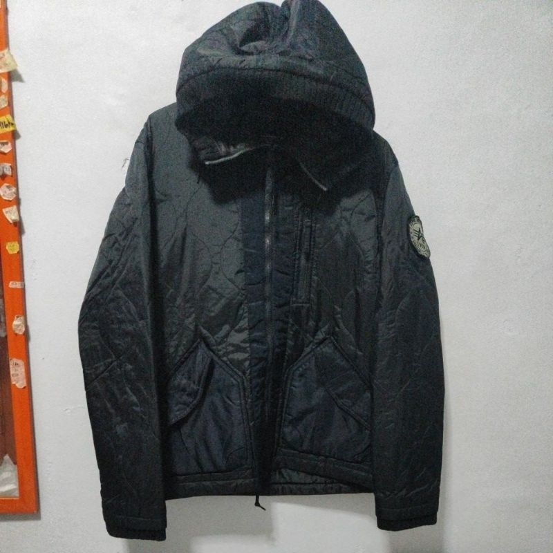 Jaket bomber hoodie alpha industries
