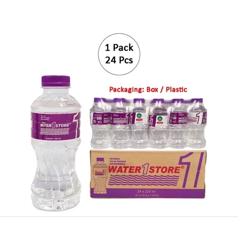 

WATER STORE AIR DEMINERAL 220ML- AIR BOTOL MINI TERMURAH [1 BOX 24PCS]