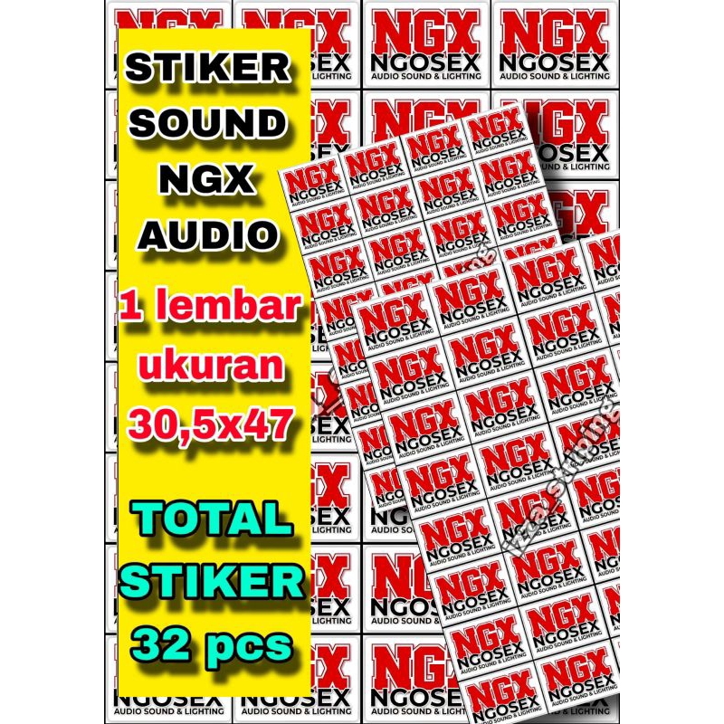 

STIKER NGX AUDIO ISI 32 PCS | STIKER SOUND 1 LEMBAR UKURAN 30,5X47