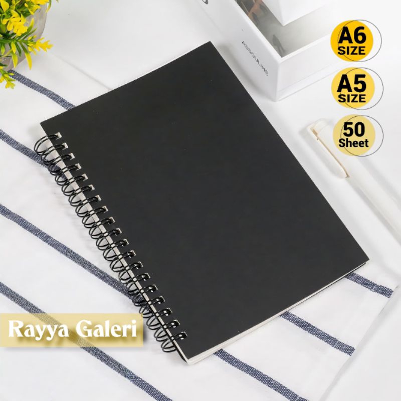 

Buku Sketsa gambar Sketchbook Polos cover hitam isi 100 Halaman Hvs putih