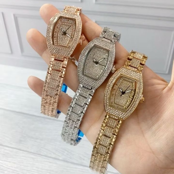 JAM TANGAN WANITA RM SYAHRINI/JAM TANGAN RANTAI ROSEGOLD  FULL MATA BLINK