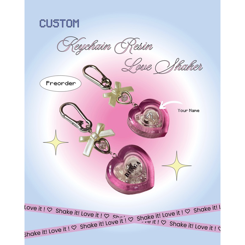 Custom Keychain Resin Love Shaker