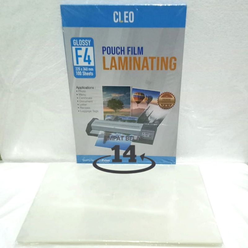 

Plastik Laminating F4 Cleo E print ( Per 10, 20 Lembar )