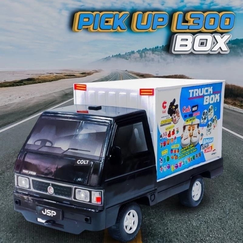 Mainan Anak Mobil Pick Up L300 Box Cargo Mainan Miniatur Mobil Box L300 Pintu Bisa Buka Tutup