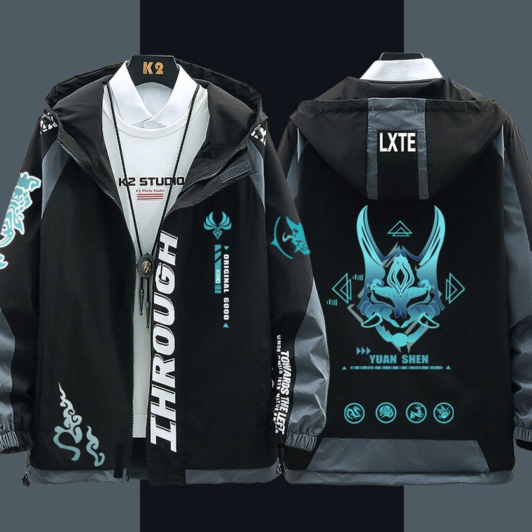 55SALE Jaket Genshin Impact Cosplay Costume Anime Long Sleeve Fashion Jacket Coat Game Xiao Clothes 