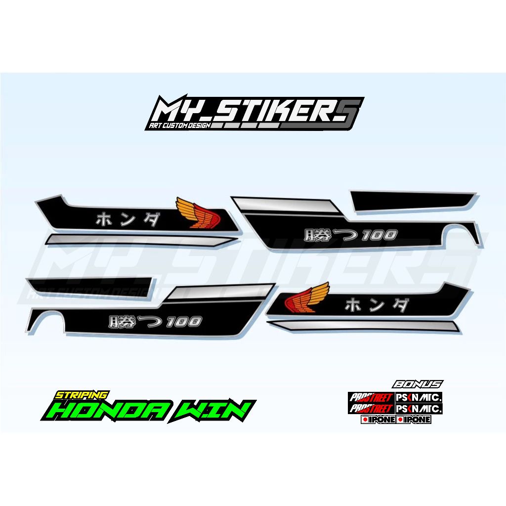 Striping Honda Win 100 Original Variasi Traill Treill Trill Japan Jepang Custom Racing 1984 2002 200