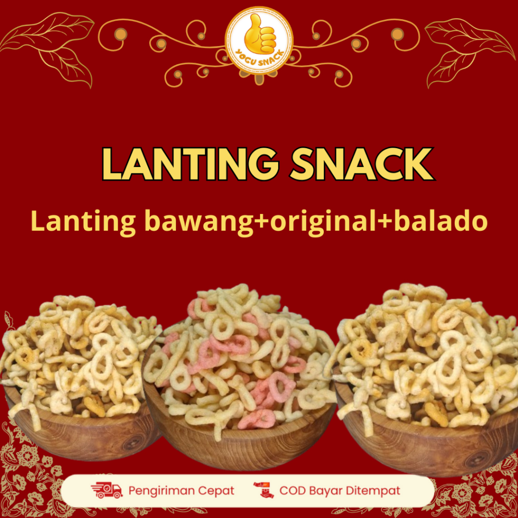 

Lanting Bawang, Original & Balado - Snack Komplit | Camilan Khas Renyah Yogu Snack