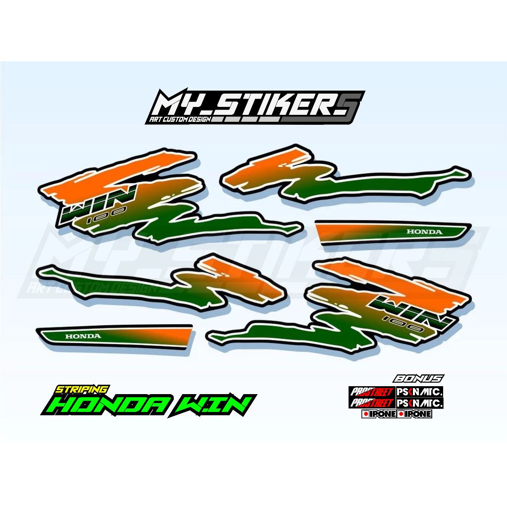 Striping Honda Win 100 Original Variasi Japan Jepang Custom Racing 1984 2002 2003 2004 2005 FDR Simp