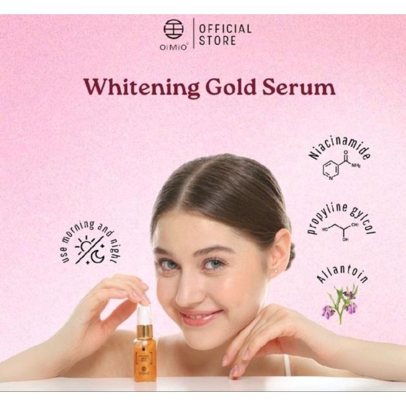 OiMiO Whitening Gold Serum Pencerah Wajah 20ml.Original