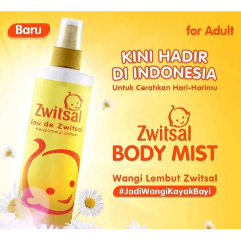 Zwitsal Eau De Zwitsal Body Mist For Adult Wangi Lembut Khas Zwitsal | Body Mist Baby | Parfume Anak