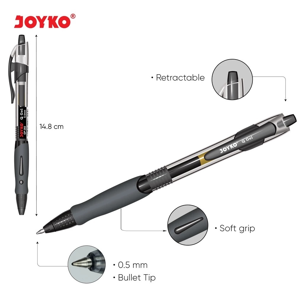 

1LSN Pulpen cetek gel pena retractable pen