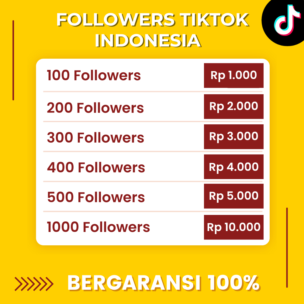 Followers TikTok Aktif Indonesia Permanen Jasa Bot Follower Tik Tok Termurah
