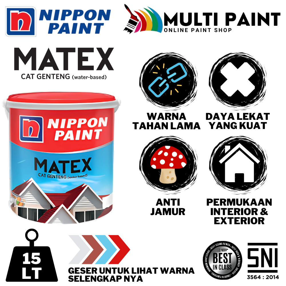 NIPPON PAINT CAT GENTENG MATEX 15LT NIPPON PAINT CAT GENTENG 15 LT MATEX CAT GENTENG