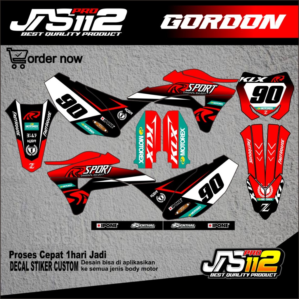 DECAL KLX GORDON DECAL BODY GORDON DECAL KAWASAKI KLX GORDON