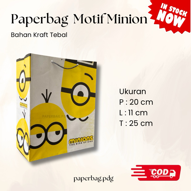 

Paperbag Motif Gambar Minion Uk. 25x11x20 cm | READY STOCK | PaperbagGift | Tas Kado | Paperbag Barang | Paperbag Toko | Paperbag Cantik | Paperbag Full Print | Paperbag Tebal | Paperbag Kuat | Paperbag Terimakasih | Paperbag Ultah | Sempro