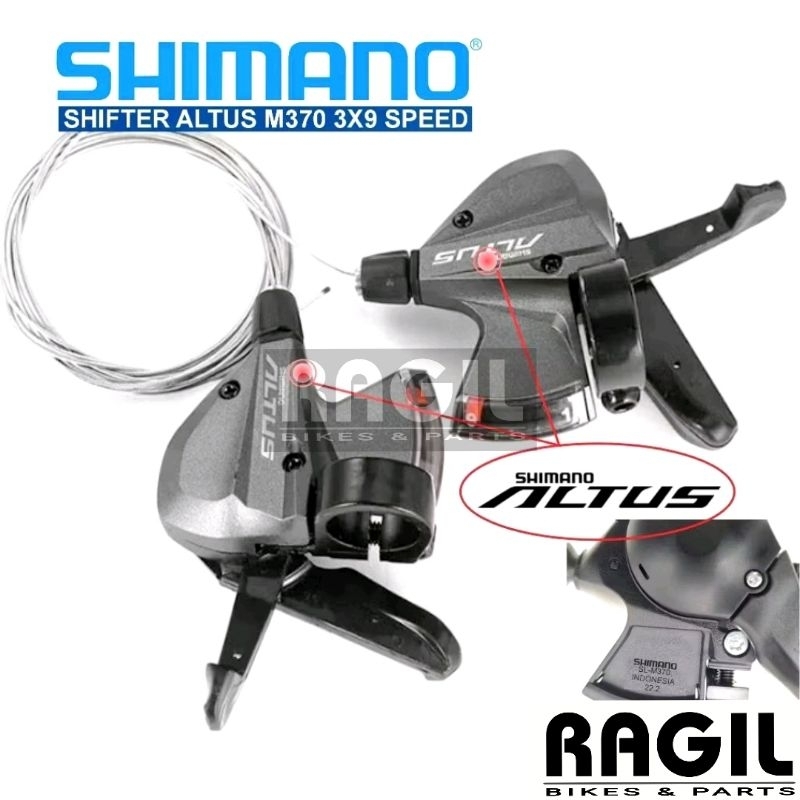 SHIFTER 3 x 9 SPEED SHIMANO ALTUS M370 KANAN KIRI OPERAN PINDAHAN GIGI RD REAR DERAILLEUR SEPEDA MTB