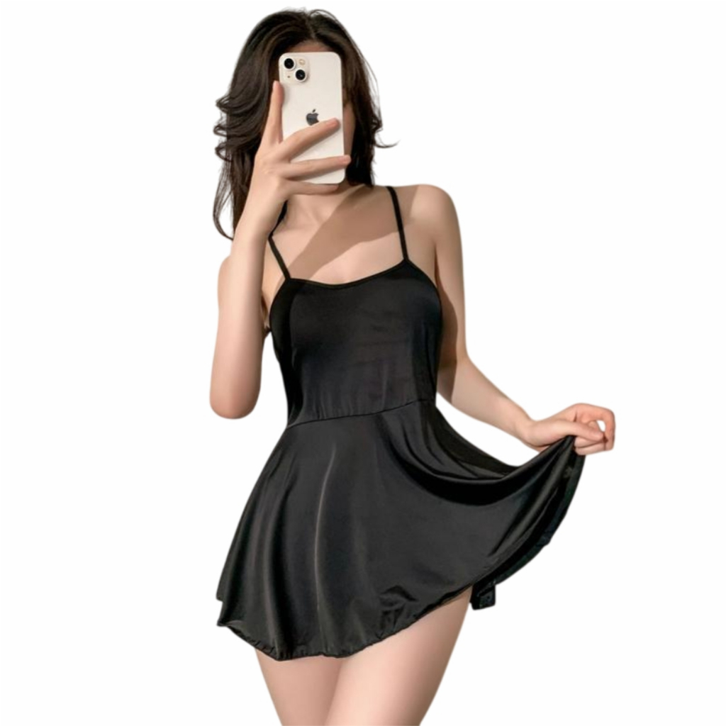 PRIVASI TERJAGA Promo Menarik Dress Mini Suspender Tipe A - Piyama Dinas Malam - Baju Tidur Sleepwea