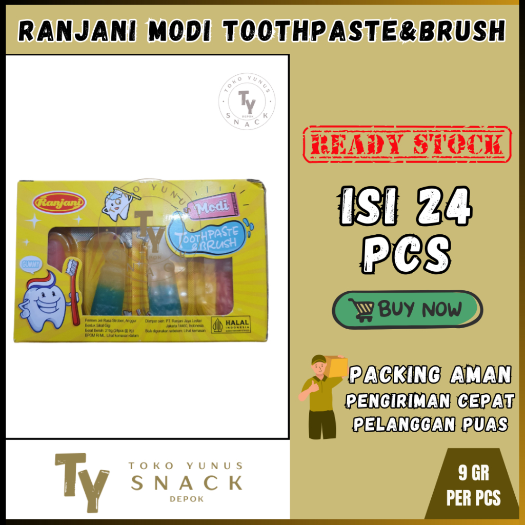 

RANJANI MODI TOOTH PASTE AND BRUSH BOX ISI 24PCS @9GR