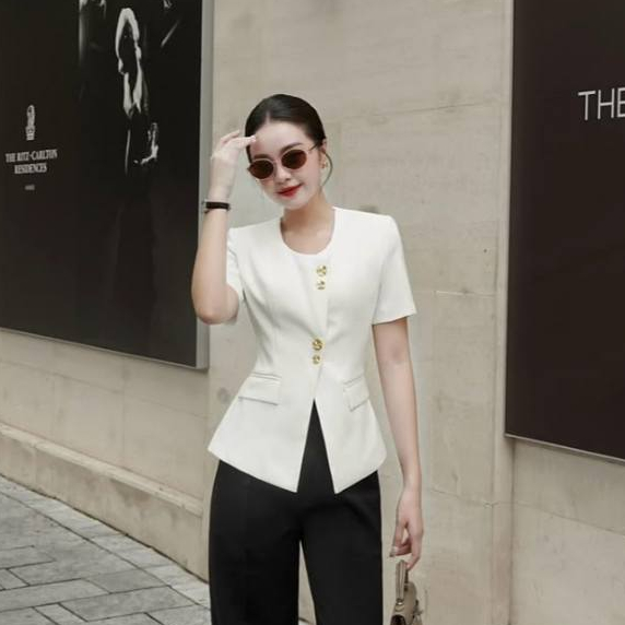 ATASAN BLAZER LENGAN PENDEK 6913 | BLAZER WANITA KEKINIAN