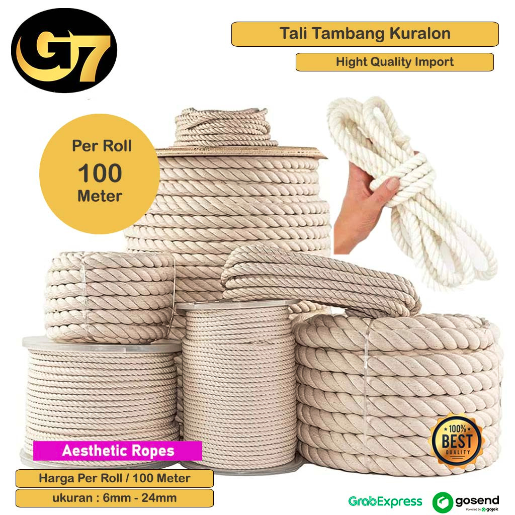 

Tali Tambang Kuralon Per Roll Tali Guralon Bahan Kain Katun Cutton Harga Per Roll Murah Berkualitas Super Kuat Tahan Panas Tali Keselamatan