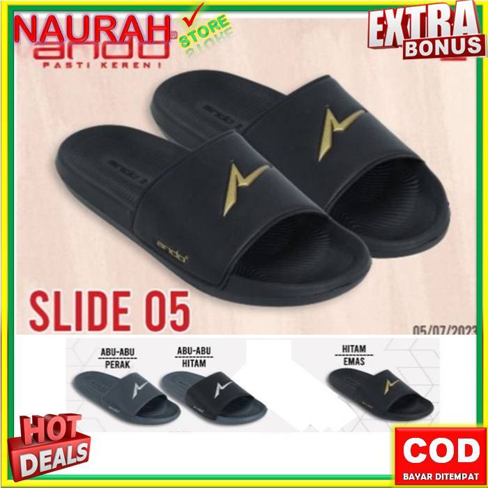 Sendal Pria Ando Official Street Sendal Flip Flop Slip On Original Ringan Anti Slip Tahan Air