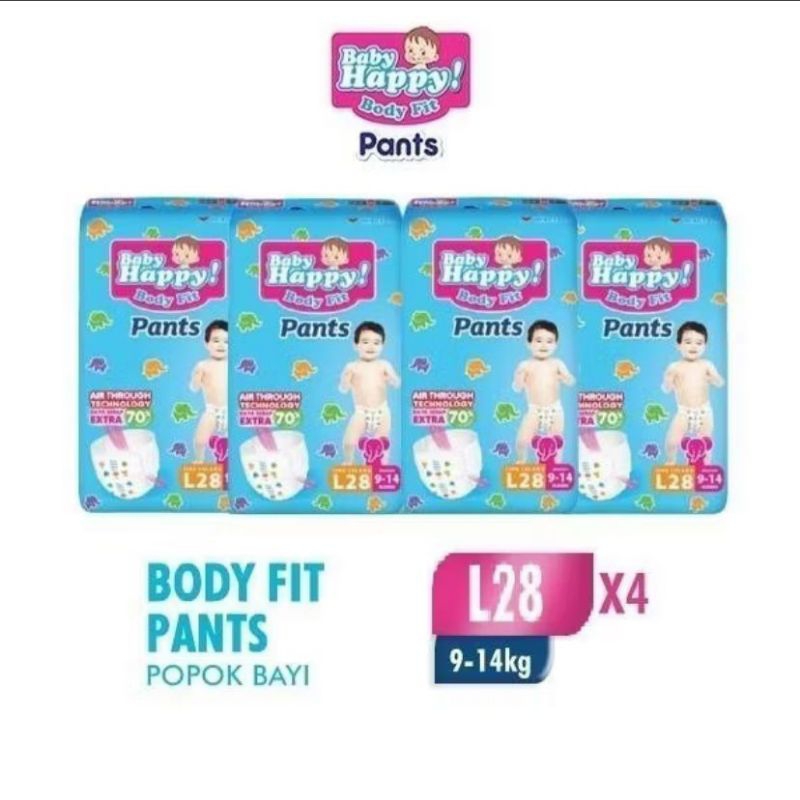 (1Dus L28 ×4)Baby Happy Pants Popok Bayi Celana L28 ×4