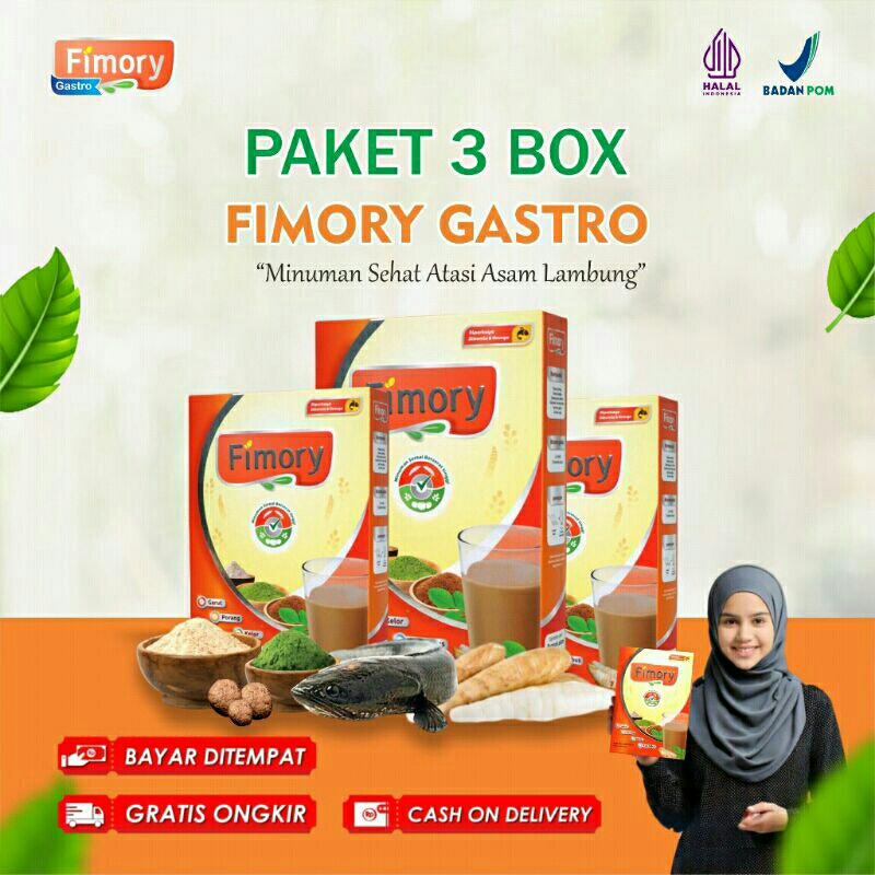 

FIMORY GASTRO 3 pcs - Minuman Umbi Garut 5X Atasi Asam Lambung Menahun dan GERD | Halal & Sudah BPOM