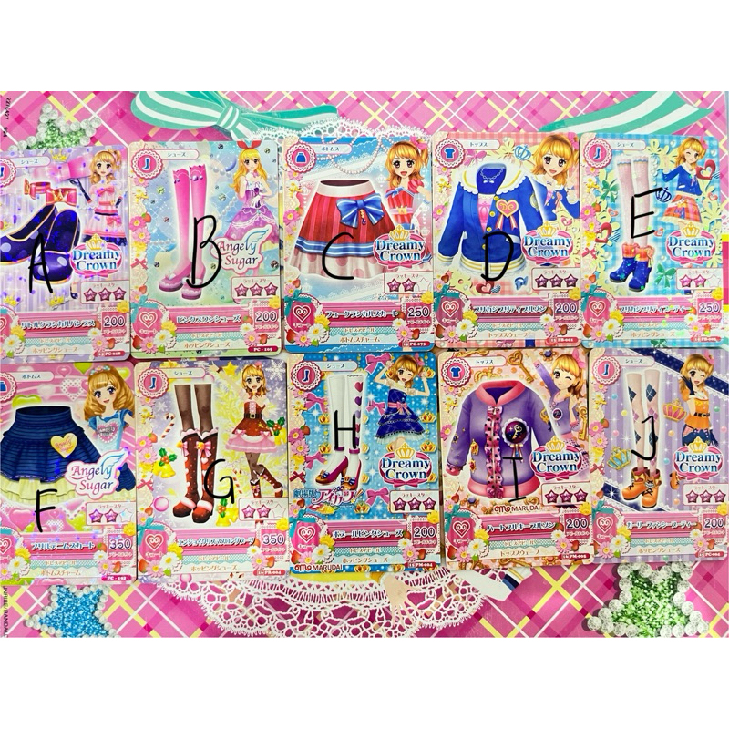Kartu Aikatsu Jepang Satuan Cute Angely Sugar Dreamy Crown Akari Ozora Ichigo Hoshimiya Original Lan