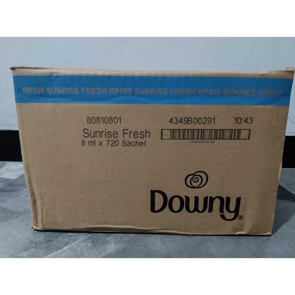 DOWNY 500 PEWANGI & PELEMBUT PAKAIAN WANGI SUNRISE FRESH 8ML ISI 720 SACHET 1 DUS