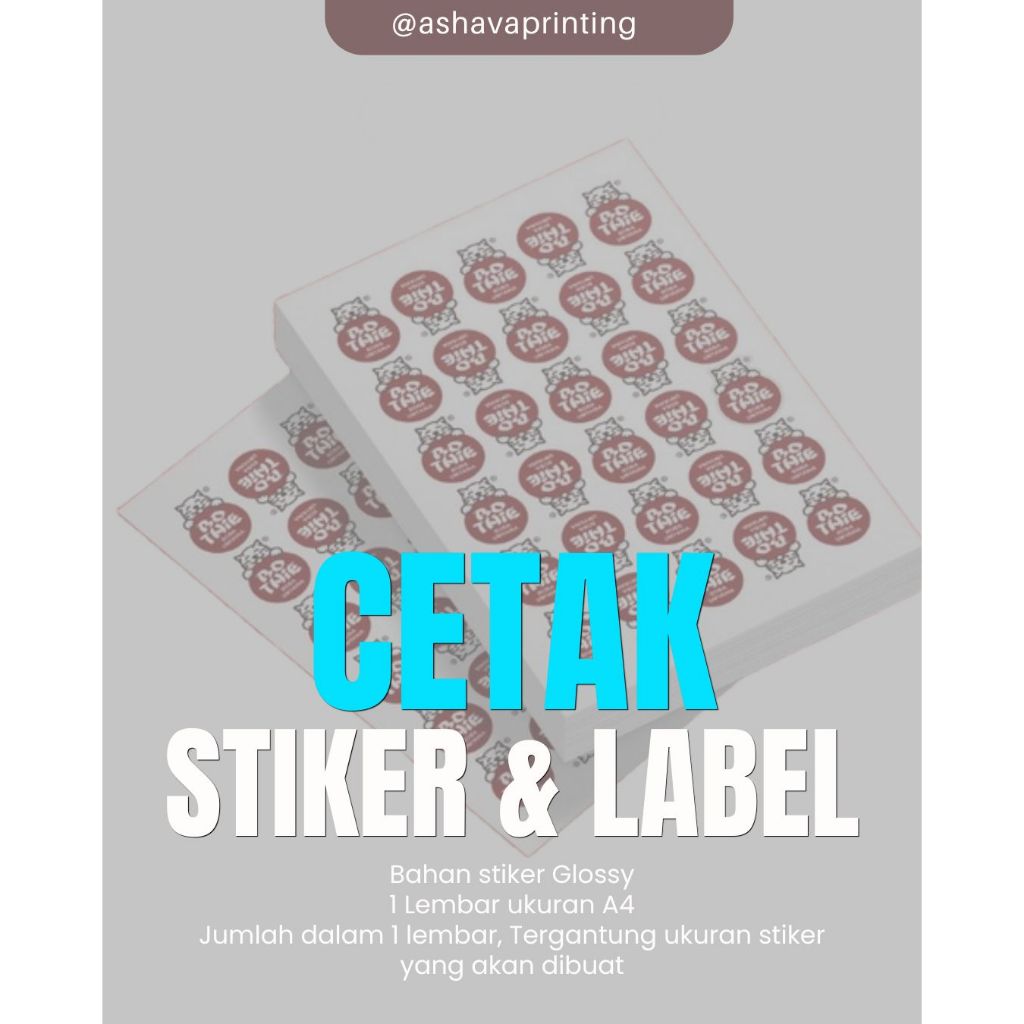 Sticker Label Vinyl / Cetak Sticker Label / Sticker Tahan Air / stiker anti air / Sticker Kemasan