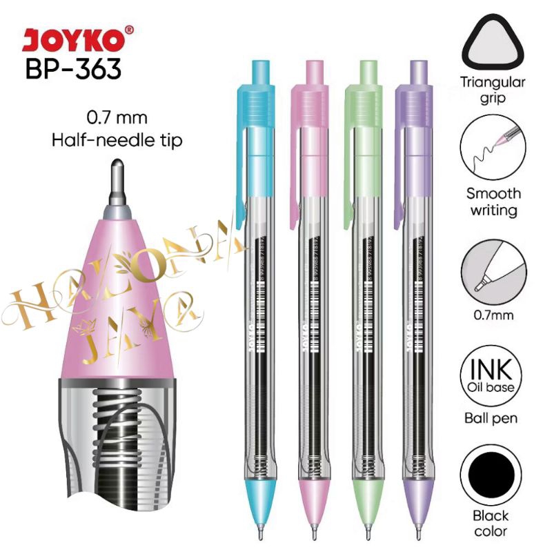 

( PER PCS ) Pulpen Joyko BP-363 Vokus Trans PTL 0.7 mm