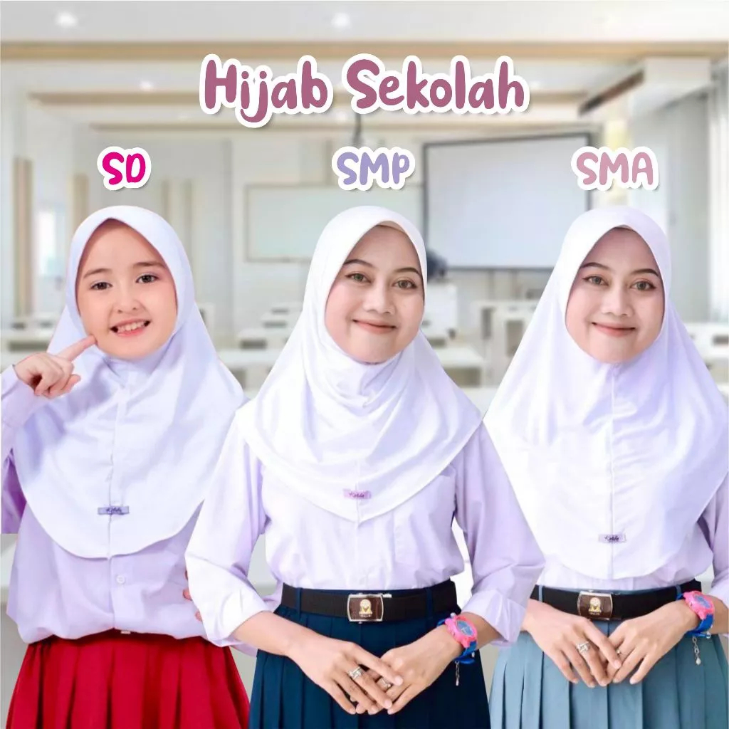 Hijab Anak Sekolah SD SMP SMA Jilbab Sporty Instan Olahraga Kerudung Pinguin Jersey Premium / Kerudu