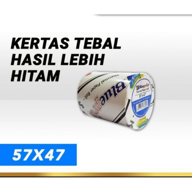 

BLUEPRINT 57mmx47mm PREMIUM 57x47 Kertas Thermal / Kertas Kasir / Kertas Struk / Tol Resi 57x47mm Termal