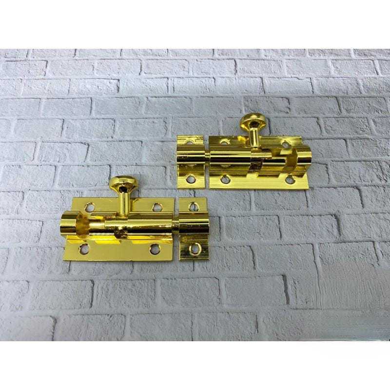 Grendel kuningan/grendel pintu jendela 2inch & 4" Ferza