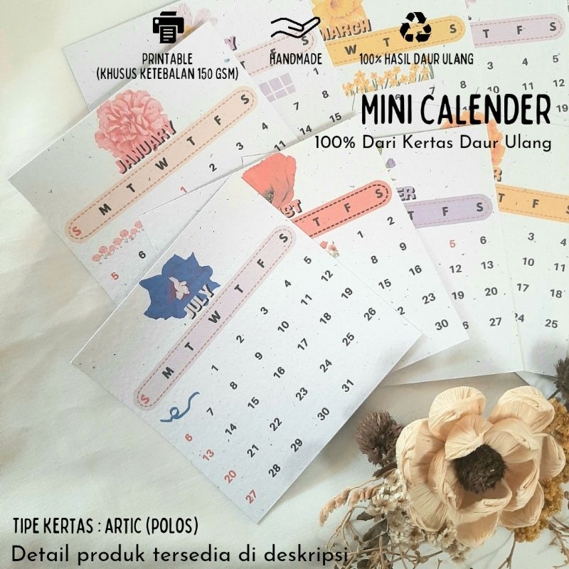 

Set Mini Calender dari Kertas Daur Ulang