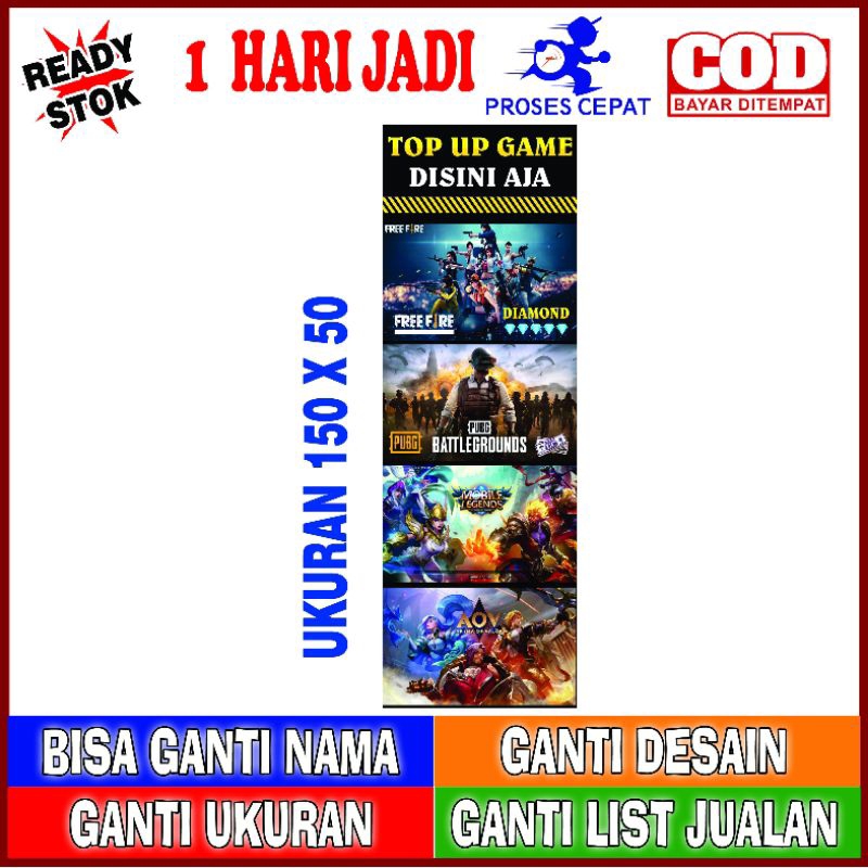TERBARU BANNER SPANDUK GAME / BANNER EWALLET / BRILINK TARIK TUNAI / BOOTH / TERAS KUALITAS TERBAIK