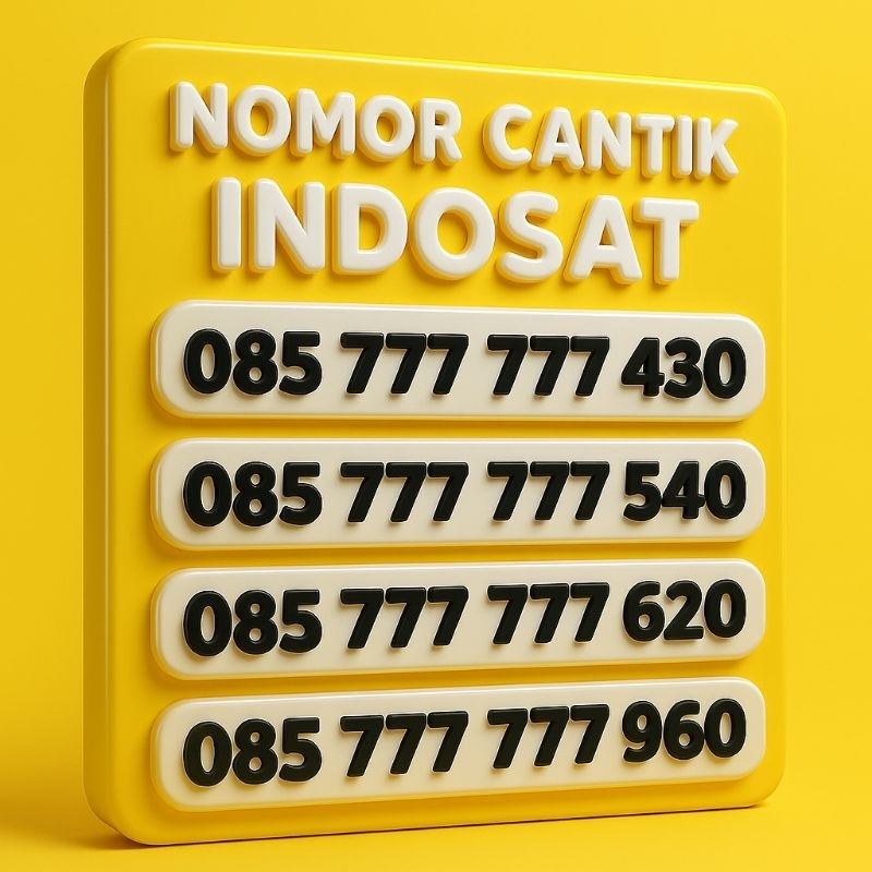 Kartu Perdana Nomor Cantik Indosat HEXA 777 777 im3 777777 Super Rapi Bukan Panca 77777