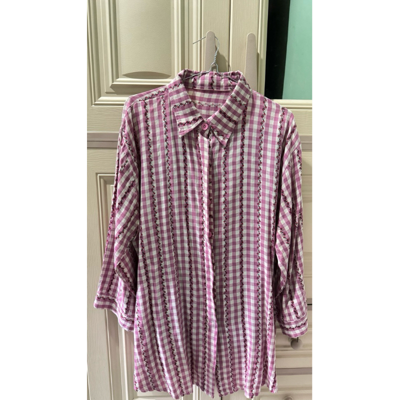 Kemeja Kotak Pink Preloved