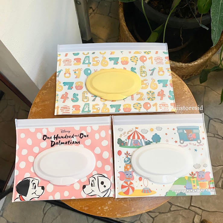 Wet Sheet Case Lid Daiso Jepang Tempat Tissue Basah Kartun Karakter Pooh Dumbo Dalmantians Disney Lu