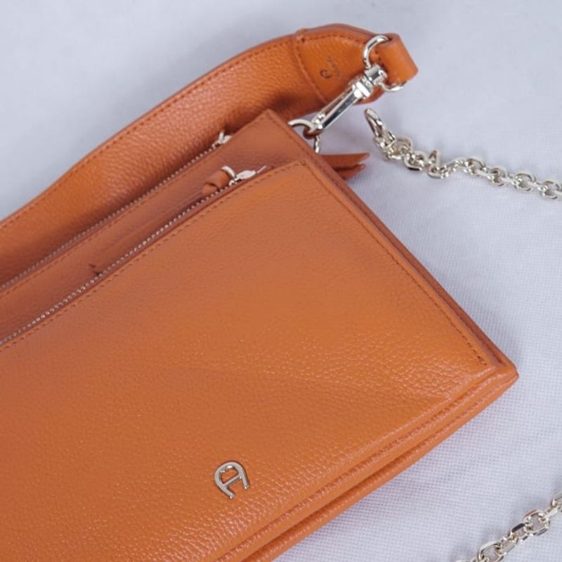 Aigner Element Orange Isa Shoulder Bag S - Original Bag - Shoulder Bag - AllUNeed - Ex Claim