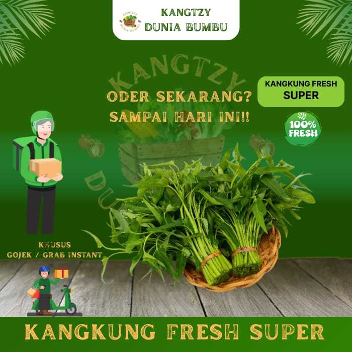 

Kangkung fresh super / sayur untuk kemasan 1kg, 500g, 250g, 100g KHUSUS GRAB / GOJEK INSTANT DB16