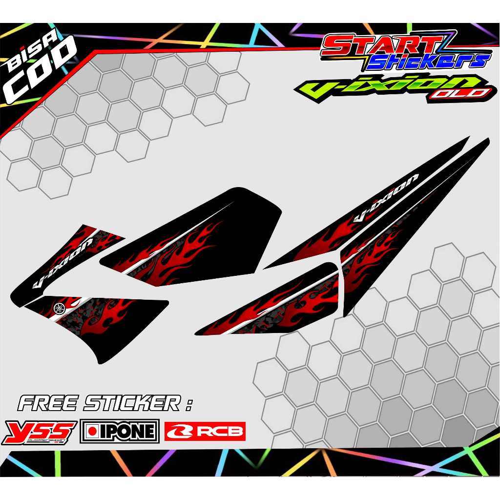 STRIPING VARIASI YAMAHA VIXION OLD API STYLE / STIKER LIST MOTOR YAMAHA VIXION OLD API STYLE