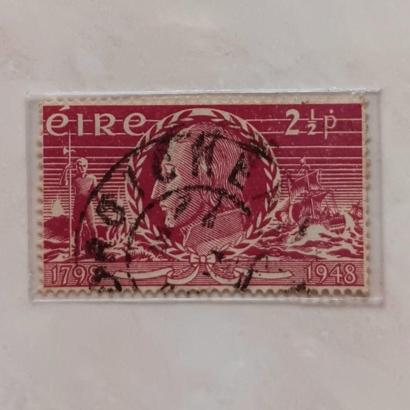 

(AD) Perangko Irlandia 1948 150th Anniv. of the Insurrection - Theobald Wolf Tone 2½ penny Used